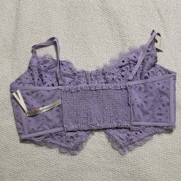 NWT Anthropologie XL The Giselle Lace Bustier Lavende Eyelet Edition - Picture 10 of 11